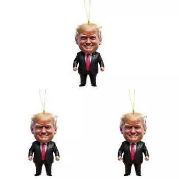 Патриотический Дональд Трамп 2024 Рождественский Орнамент Акриловый Мультяшный Трамп Подвеска (К)