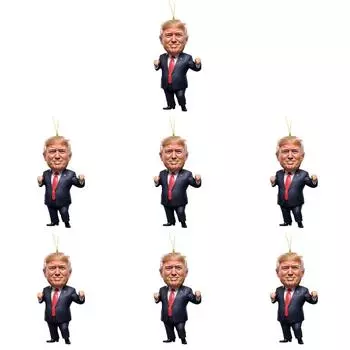 Патриотический Дональд Трамп 2024 Рождественский Орнамент Акриловый Мультяшный Трамп Подвеска (D)