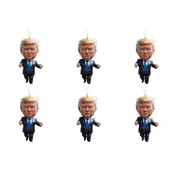 Патриотический Дональд Трамп 2024 Рождественский Орнамент Акриловый Мультяшный Трамп Подвеска (F)
