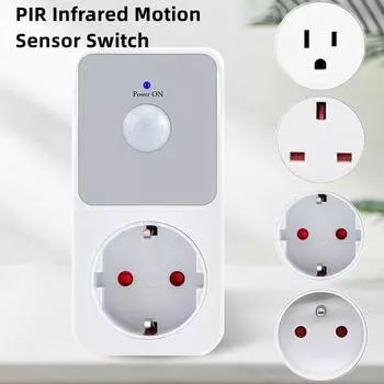 Патрон для лампы с датчиком PIR 110-240 В, инфракрасное обнаружение PIR, угол обзора 120°, автоматическая индукция, огнестойкий ПК, безопасный