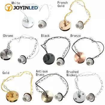 Патрон лампы E26/E27 ретро промышленный подвесной светильник цепной держатель лампы, для подвесной лампы, подвесной подвесной светильник настенный светильник основание e27 белый