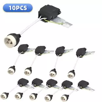 Патрон лампы MR16 GU10 Цоколь лампы с проводом Керамический адаптер для галогенной лампы Керамическая галогенная лампа с цоколем GU10 Светодиодная распределительная коробка 10PCS