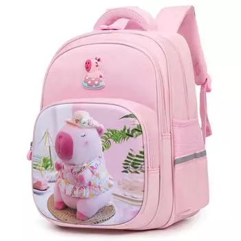 Pattern Capybara Kids Cartoon School Bag Breathable Backpack For Learners Young