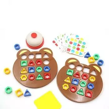 Pattern Cognitive Shape Matching Board Game Montessori Color Recognition Toys Thinking Training 1set