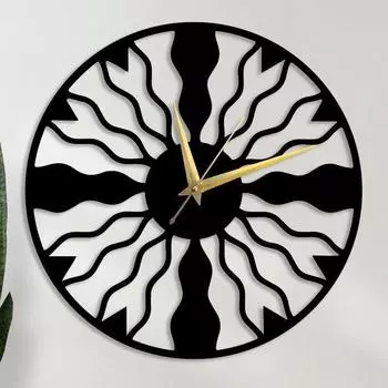 Pattern Metal Wall Clock Designer Stylish Clock for Living Room, Bedroom, Office, Kitchen, Home and Hall, Antique Big Size Wall Watch for Home Decor 39 x 39 cm
