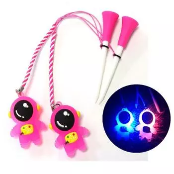 Pattern Rope Prevent Loss Flash Tee Golf Balls Standing Golf Rubber Tees Golf Tees Golf Ball Holder 1PC(random style)