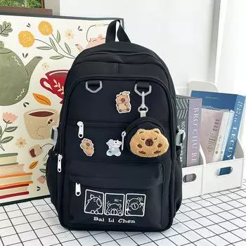 Pattern School Capybara Backpack With Lightweight Material For Teens Adults And