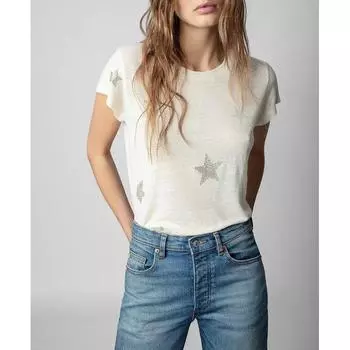 Pattern Spring and Summer Niche Style round Neck Short Sleeve Two Colors Hot Rhinestone Pink XS