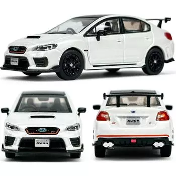 PAUDI МОДЕЛЬ Мини-автомобиль Subaru WRX STI S208 Правая литая модель автомобиля Peptide Белый 1/64 белый