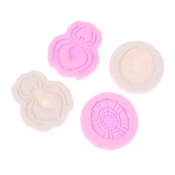 Пауки Паутина Хэллоуин Силиконовые формы Сахарные формы для тортов Шоколадная помадка Кружевная форма Инструменты для украшения тортов Формы для выпечки 2 белый