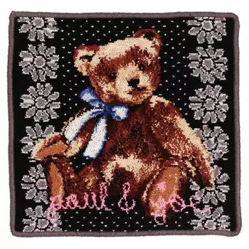 PAUL JOE ACCESSOIRES Носовой платок с плетением из синели Полотенце для рук с плюшевым мишкой 25 см PAUL JOE ACCESSOIRES & (черный) Женщины Приблизительно. & 000469-0002-03 чёрный