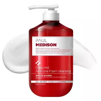 Paul Madison Deep Red, большая емкость, многофункциональная очищающая пенка, 510 мл, 1 шт.