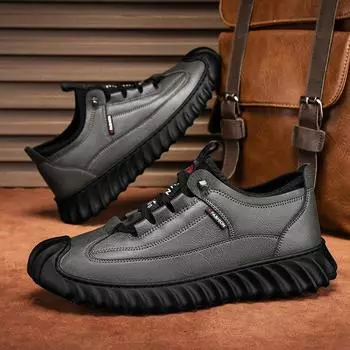 Paul special autumn мягкая толстая подошва с нескользящей кожаной поверхностью водонепроницаемая походная обувь для отдыха на природе повседневная спортивная обувь рабочая обувь 39 чёрный