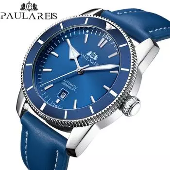 PAULAREIS Автоматические механические часы Superocean с сетчатым ремешком для мужчин