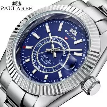 Paulareis Полностью автоматические машины Nights Light Стальной браслет Розовое золото Мужские часы