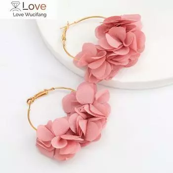 Pauli Manfi модные новые металлические тканевые серьги-лепестки с каплями, женские сексуальные элегантные повседневные ювелирные аксессуары