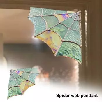 Паутина, угловое украшение для окна, домашнего офиса, гостиной, крытый витраж, акриловая паутина