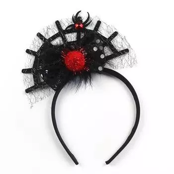 Паутина Ужас Головная повязка для волос Хэллоуин Украшение Аксессуар для волос Реквизит для вечеринки Black Red