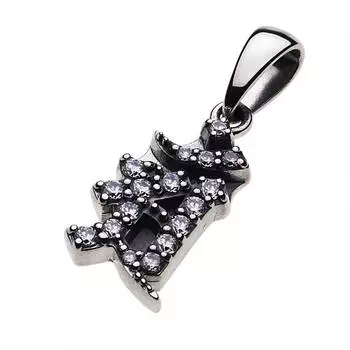 Pave Sanskrit pendant Fugen Bodhisattva An Year of the Dragon Year of the Snake Zirconia Silver Silver p0576d [Cenote] [925 Accessories]