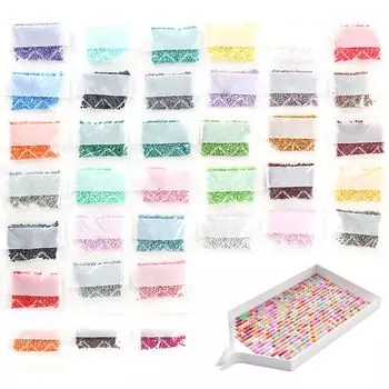 PAVIEK Алмазные художественные бусины Каменные алмазные бусины Запасные квадратные бусины 36 цветов Алмазная картина Замена круглых алмазных бусин DIY Алмазные художественные принадлежности