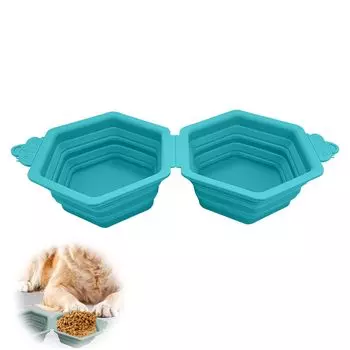 PAVIKE Pet Bowl Кормушка для кошек Посуда для собак Складная кормушка для домашних животных на открытом воздухе Идеально подходит для путешествий с маленькими и домашними животными [26.6x14.5x5.5 см] Портативная, складная,