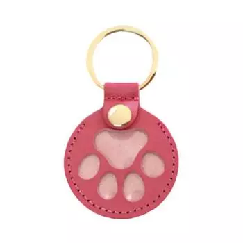 Paw Shaped Keychain Faux Leather Dog Hair Storage Keychain Transparent Pet Hair Souvenir Refillable Keyring Memorial Gift