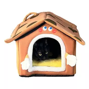PAW TOMO Cute Cat House Relax in a fluffy chocolate cookie - cookie-shaped house! (Chocolate house, L)