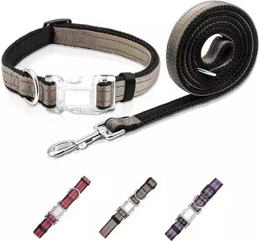 PawHuggies набор поводков для собак с отражателем для маленьких, средних и больших собак не падает легко надевать и снимать предотвращает регулировку S имя, бирка,