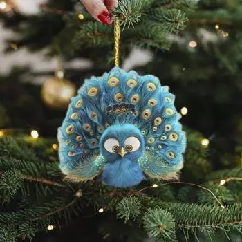 Павлин елочные украшения мультфильм павлин акриловые подвесные украшения для рождественской елки автомобиль праздничный декор 8 cm 1