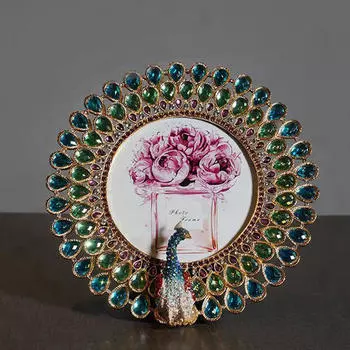 Павлин фоторамка украшения галерея художественный стол ремесло шкаф декоративный декор настольный