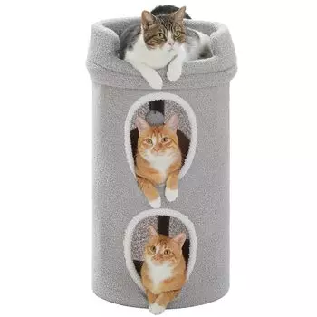 PAWZ Road Cat Хранение кошек Сидение для кошек Собаки Маленькие собаки и пространство с игрушкой для домашних животных Высота L 2-й серый Кровать, Дом, Купол, Пространство, Башня, Милый, Стильный, Тонкий, серый