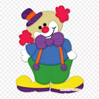 Payasitos Bonitos De Foamy Clown Circus Iron on Heat Transfer Printing, виниловые нашивки, наклейки для одежды, аппликации «сделай сам», моющиеся нашивки