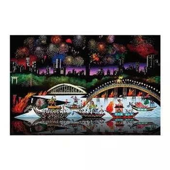 Пазл 1000 деталей Сэйдзи Фудзисиро Фестиваль Тендзин сейчас и тогда x (50 75см)