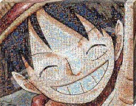 Пазл-арт, доска-головоломка, головоломка One Piece Mosaic Art, 366 деталей [Луффи] (АТБ-69) белый