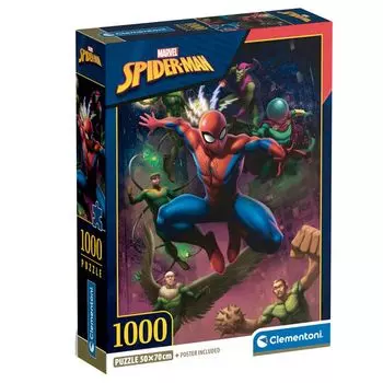 Пазл Clementoni Marvel 1000 деталей 70 см x 50 см НЕВОЗМОЖНАЯ ГОЛОВОЛОМКА В комплекте постер 7686 Человек-паук [Товар]