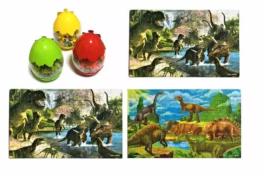 Пазл Динозавр Капсула Чехол 60 Деталей по 3 (Установить цвета)