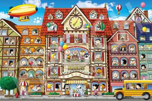 Пазл Epoch 1000 элементов PEANUTS Snoopy Peanuts Window Collection x с клеем и шпателем с купоном для подсчета очков EPOCH (50 75см) 12-621с
