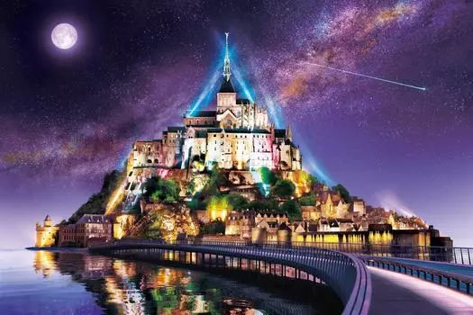 Пазл Epoch 2016 Piece Super Master of Puzzles Shining Mont Saint Michel France Очень маленький фрагмент - [Светящийся пазл] (50x75cm)