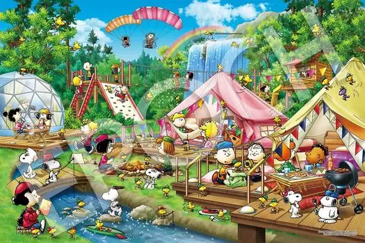 Пазл Epoch 2016 с очень маленькими деталями PEANUTS Snoopy Glamping x с клеем и шпателем с очками EPOCH (50 75см) 22-504с