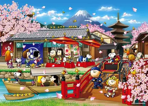Пазл EPOCH 3000 с маленькими деталями PEANUTS Снупи в Японии x с клеем и шпателем с купоном для подсчета очков EPOCH (73 102см) 21-110