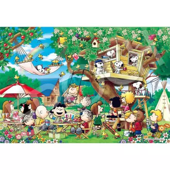 Пазл EPOCH 300 элементов PEANUTS Tree House (26x38см) 28-034 с клеем и шпателем с купоном EPOCH