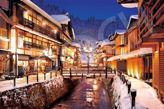 Пазл EPOCH из 1000 деталей Ginzan Onsen Yamagata с клеем и шпателем с купоном для подсчета очков EPOCH - (50x75cm) 09-044с