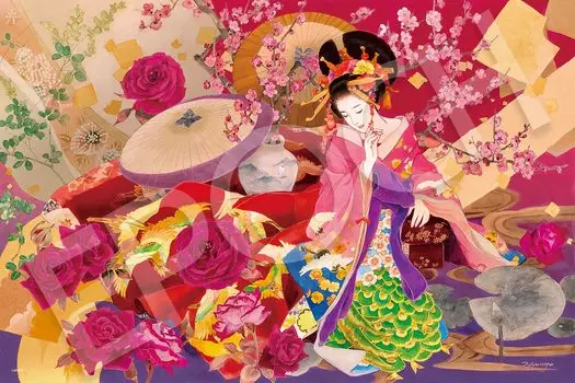 Пазл EPOCH из 1000 деталей Haruyo Ayanishiki x с лопаточкой, в комплект входит билет на подсчет очков EPOCH Иллюстрация/Искусство (50 75см) Клей 12-609s, в комплекте,