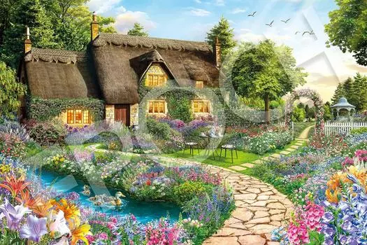 Пазл EPOCH из 1000 деталей Элегантная коллекция Garden Telling Spring x с лопаточкой и билетом на подсчет очков EPOCH Иллюстрация/Искусство (50 75см) 12-618с