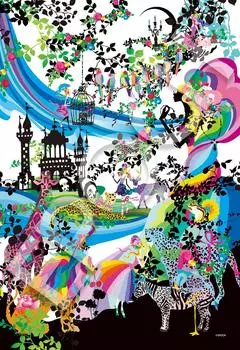 Пазл Epoch из 300 деталей Horaguchikayo The Town Where You Live Revival x с клеем и шпателем с очками EPOCH Иллюстрация/Искусство (26 38см)