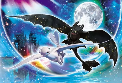 Пазл EPOCH из 300 деталей «Как приручить дракона» с клеем и шпателем, а также купоном для подсчета очков EPOCH (26x38см) 26-335 синий