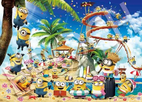 Пазл EPOCH из 500 деталей Minions Beach Party x с клеем и шпателем с купоном для подсчета очков EPOCH Minions! (38 53см) 06-510с