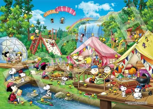 Пазл Epoch из 500 деталей PEANUTS Snoopy Glamping x с клеем и шпателем с купоном для подсчета очков EPOCH (38 53см) 06-706с