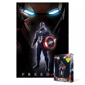 Пазл из 1000 элементов - Marvel Civil War Капитан Америка (Светящийся), популярная корейская головоломка