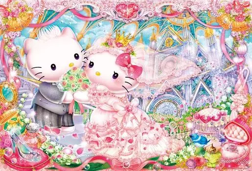 Пазл из 1000 деталей Hello Kitty Королевская свадьба (49x72см)